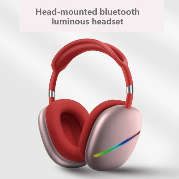 AKZ MAX10 Head-mounted RGB Wireless Bluetooth Music Headset With Microphone, Supports TF Card(Blue)