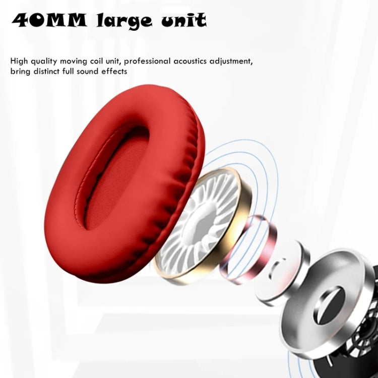 AKZ MAX10 Head-mounted RGB Wireless Bluetooth Music Headset With Microphone, Supports TF Card(Red)