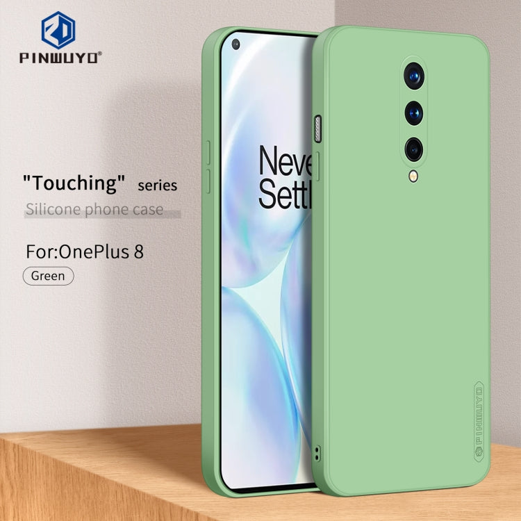 For OnePlus 8 PINWUYO Touching Series Liquid Silicone TPU Shockproof Case(Green) - free shipping - PMC TechLife - Order now!