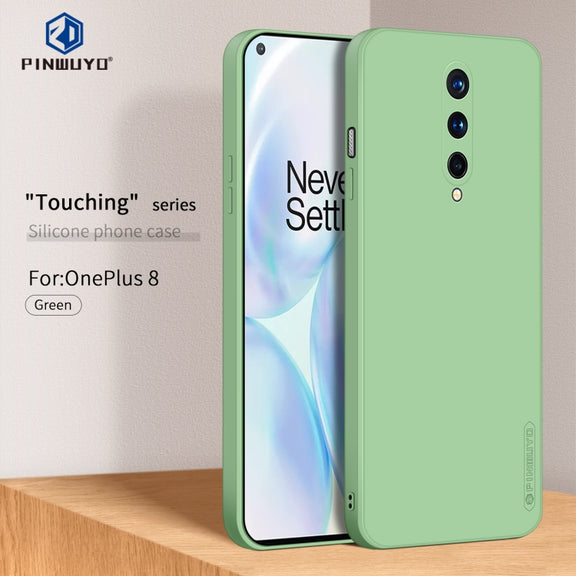 For OnePlus 8 PINWUYO Touching Series Liquid Silicone TPU Shockproof Case(Green)