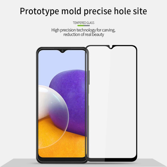 For Samsung Galaxy A22 5G PINWUYO 9H 2.5D Full Screen Tempered Glass Film(Black)