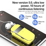 K53 Stereo Wireless Bluetooth Headset Calls Remind Vibration Wear-Clip Driver Auriculares Earphone For Phone(Yellow)
