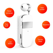 K53 Stereo Wireless Bluetooth Headset Calls Remind Vibration Wear-Clip Driver Auriculares Earphone For Phone(White)