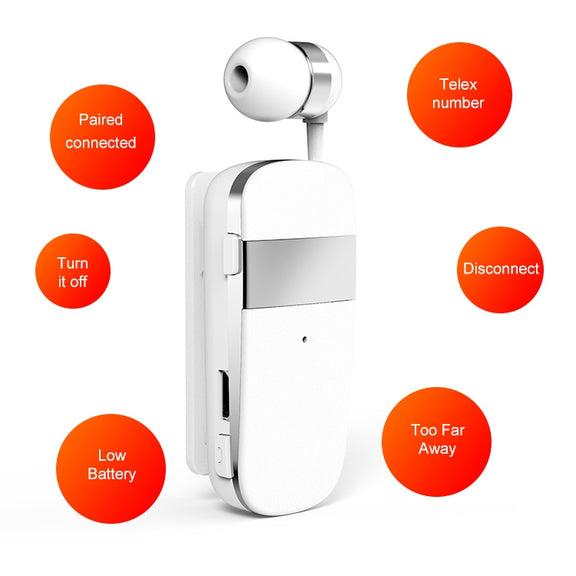 K53 Stereo Wireless Bluetooth Headset Calls Remind Vibration Wear-Clip Driver Auriculares Earphone For Phone(Yellow)