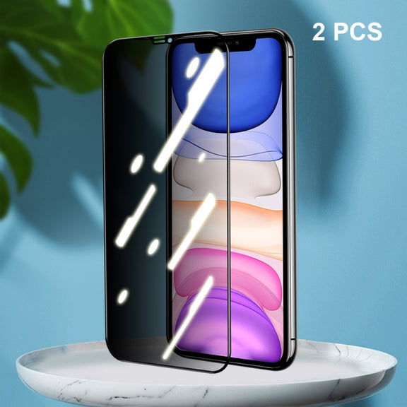 For iPhone 11 / XR 2pcs ENKAY Hat-Prince Full Coverage 28 Degree Privacy Screen Protector Anti-spy Tempered Glass Film