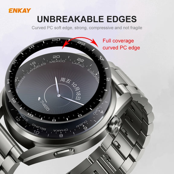 5 PCS For Huawei WATCH 3 Pro 48mm ENKAY Hat-Prince 3D Full Coverage Soft PC Edge + PMMA HD Screen Protector Film