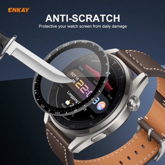 5 PCS For Huawei WATCH 3 Pro 48mm ENKAY Hat-Prince 3D Full Coverage Soft PC Edge + PMMA HD Screen Protector Film