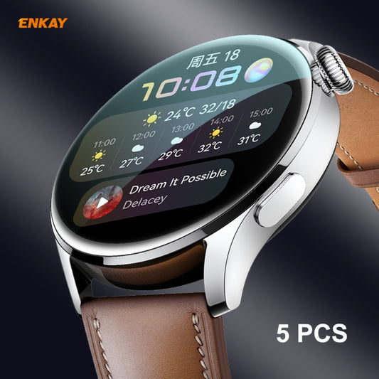 5 PCS For Huawei WATCH 3 46mm ENKAY Hat-Prince 3D Full Coverage Soft PC Edge + PMMA HD Screen Protector Film - Screen Protector by ENKAY | Online Shopping South Africa | PMC Jewellery | Buy Now Pay Later Mobicred