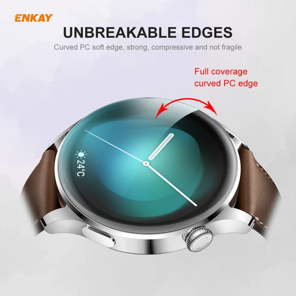 5 PCS For Huawei WATCH 3 46mm ENKAY Hat-Prince 3D Full Coverage Soft PC Edge + PMMA HD Screen Protector Film