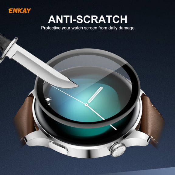 5 PCS For Huawei WATCH 3 46mm ENKAY Hat-Prince 3D Full Coverage Soft PC Edge + PMMA HD Screen Protector Film