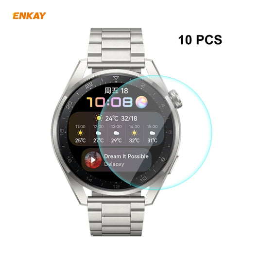 10 PCS For Huawei WATCH 3 Pro 48mm ENKAY Hat-Prince 0.2mm 9H 2.15D Curved Edge Tempered Glass Screen Protector Watch Film - free shipping - PMC Jewellery - Order now!