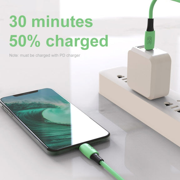 ENKAY Hat-Prince ENK-CB209 PD 20W 3A Type-C to 8 Pin Silicone Data Sync Fast Charging Cable, Cable Length: 1.2m(Purple)