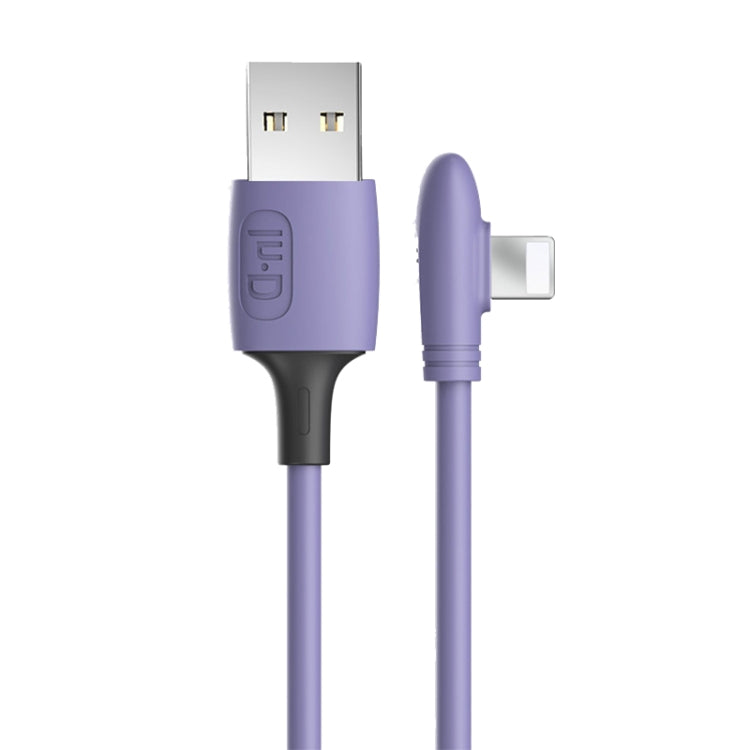 ENKAY Hat-Prince ENK-CB211 2.4A USB to 8 Pin 90 Degree Elbow Silicone Data Sync Fast Charging Cable, Cable Length: 1.8m(Purple) - Normal Style Cable by ENKAY | Online Shopping South Africa | PMC TechLife | Buy Now Pay Later Mobicred