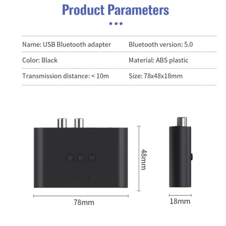 B21 Bluetooth 5.0 Audio Receiver AUX RCA Output U-disk Playback - Audio Receiver Transmitter by PMC TechLife | Online Shopping South Africa | PMC TechLife