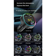 BT08D FM Transmitter Hands-free Car Kit MP3 Audio Player with QC3.0 + PD18W 5A Auto Fast Charger FM Modulator