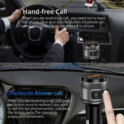 C57 QC3.0 Wireless FM Transmitter Fast Car Charger Bluetooth 5.0 Hands-free Car Modulator USB Flash Memory MP3 Player