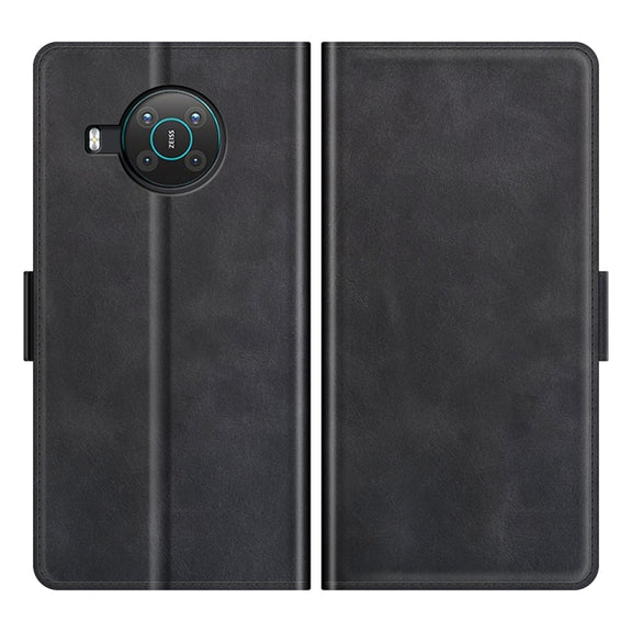 For Nokia X10/X20 Dual-side Magnetic Buckle Horizontal Flip Leather Case with Holder & Card Slots & Wallet(Black)