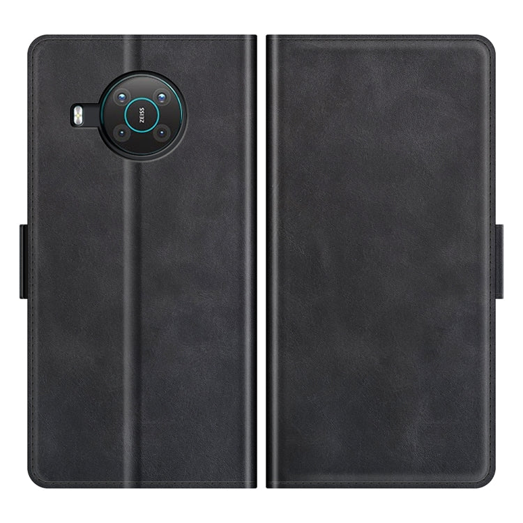 For Nokia X10/X20 Dual-side Magnetic Buckle Horizontal Flip Leather Case with Holder & Card Slots & Wallet(Black)