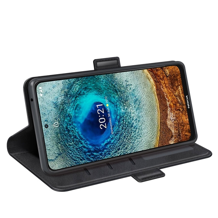 For Nokia X10/X20 Dual-side Magnetic Buckle Horizontal Flip Leather Case with Holder & Card Slots & Wallet(Black)