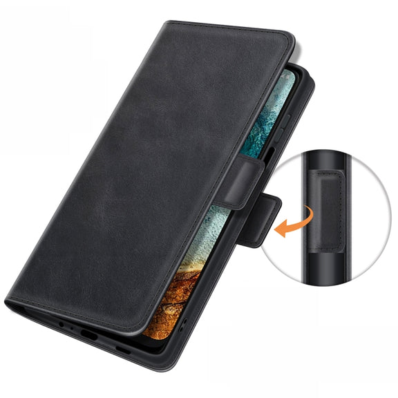 For Nokia X10/X20 Dual-side Magnetic Buckle Horizontal Flip Leather Case with Holder & Card Slots & Wallet(Black)