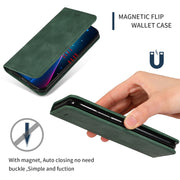 For iPhone SE 2022 / SE 2020 / 8 / 7 Retro Skin Feel Business Magnetic Horizontal Flip Leather Case(Army Green)