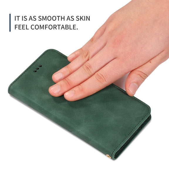 For iPhone SE 2022 / SE 2020 / 8 / 7 Retro Skin Feel Business Magnetic Horizontal Flip Leather Case(Army Green)