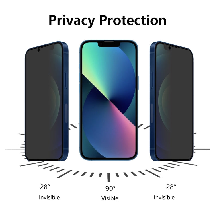 For iPhone 13 mini 2pcs ENKAY Hat-Prince Full Coverage 28 Degree Privacy Screen Protector Anti-spy Tempered Glass Film