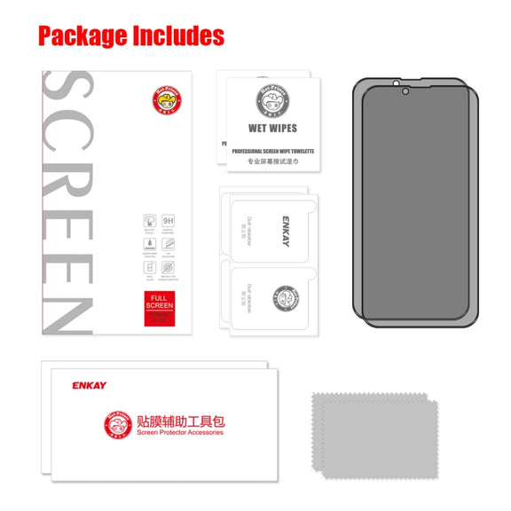 For iPhone 13 mini 2pcs ENKAY Hat-Prince Full Coverage 28 Degree Privacy Screen Protector Anti-spy Tempered Glass Film