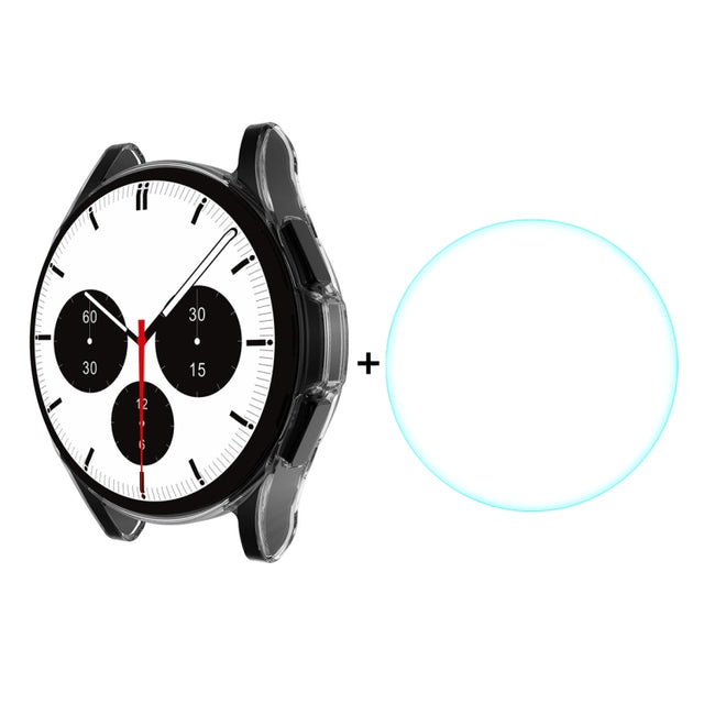 For Samsung Galaxy Watch4 Classic 42mm ENKAY Hat-Prince Full Coverage Transparent Soft Case TPU HD Clear Cover + Tempered Glass Protector - Watch Cases by ENKAY