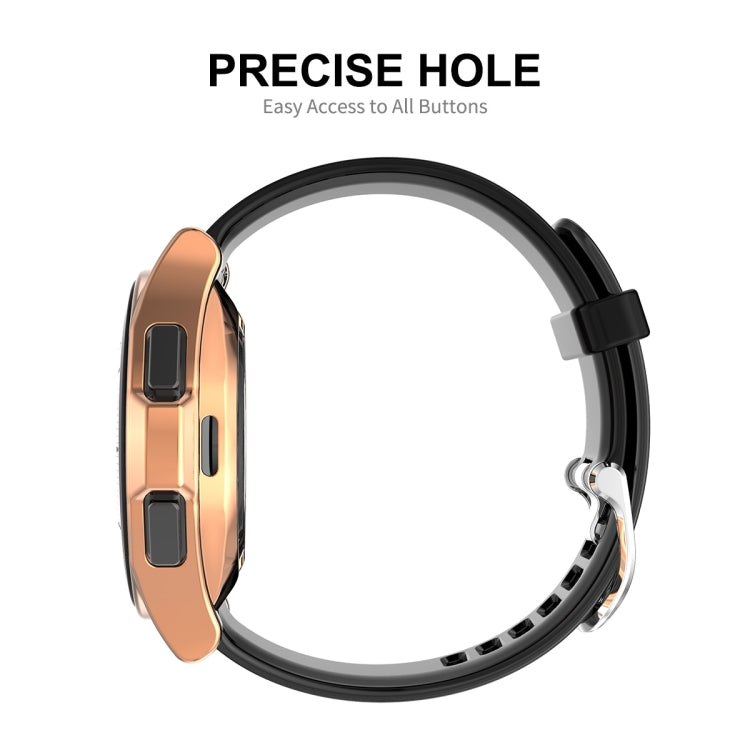 For Samsung Galaxy Watch4 Classic 42mm ENKAY Hat-Prince Full Coverage Electroplate Soft Case TPU HD Clear Cover + Tempered Glass Protector(Pink) - Watch Cases by ENKAY | Online Shopping South Africa | PMC TechLife | Buy Now Pay Later Mobicred