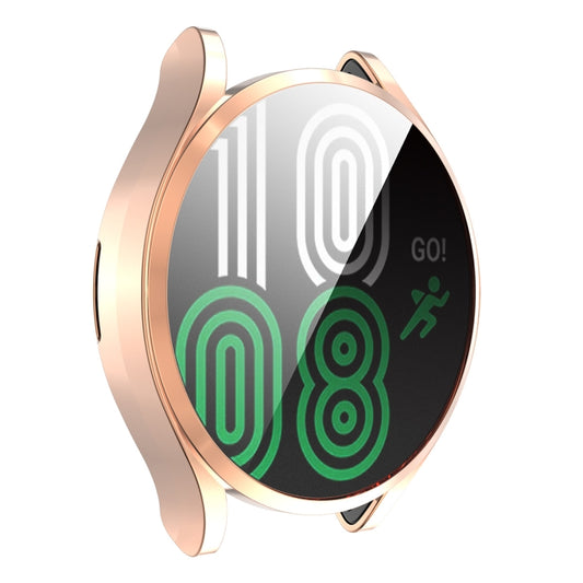 For Samsung Galaxy Watch4 44mm ENKAY Hat-Prince Full Coverage Electroplated Soft TPU Case with Screen Protection(Rose Gold) - Screen Protector by ENKAY | Online Shopping South Africa | PMC Jewellery | Buy Now Pay Later Mobicred