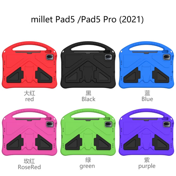 For Xiaomi Pad 5 / Pad 5 Pro 2021 EVA Flat Anti Falling Protective Case Shell with Holder(Black)