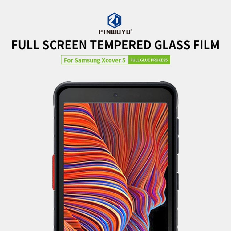 For Samsung Galaxy Xcover 5 PINWUYO 9H 2.5D Full Screen Tempered Glass Film(Black)