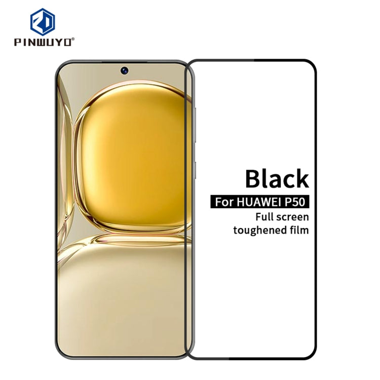 For Huawei P50 PINWUYO 9H 2.5D Full Screen Tempered Glass Film(Black) - Huawei Tempered Glass by PINWUYO | Online Shopping South Africa | PMC TechLife | Buy Now Pay Later Mobicred