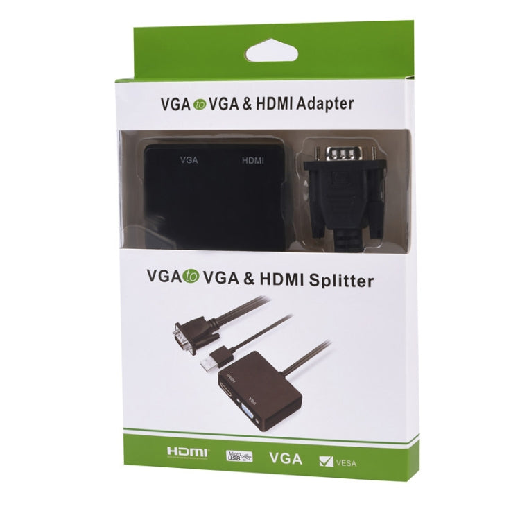 VGA to HDMI Adapter VGA Splitter with 3.5mm Audio Converter - VGA Splitters by PMC Jewellery | Online Shopping South Africa | PMC Jewellery | Buy Now Pay Later Mobicred