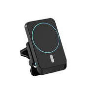 W-987 Magnetic Suction 15W Wireless Charger Car Air Outlet Bracket for iPhone and other Smart Phones(Black)