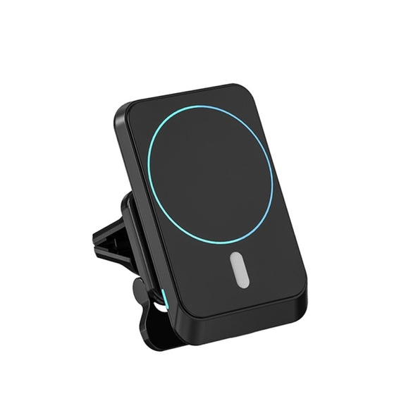 W-987 Magnetic Suction 15W Wireless Charger Car Air Outlet Bracket for iPhone and other Smart Phones(Black)