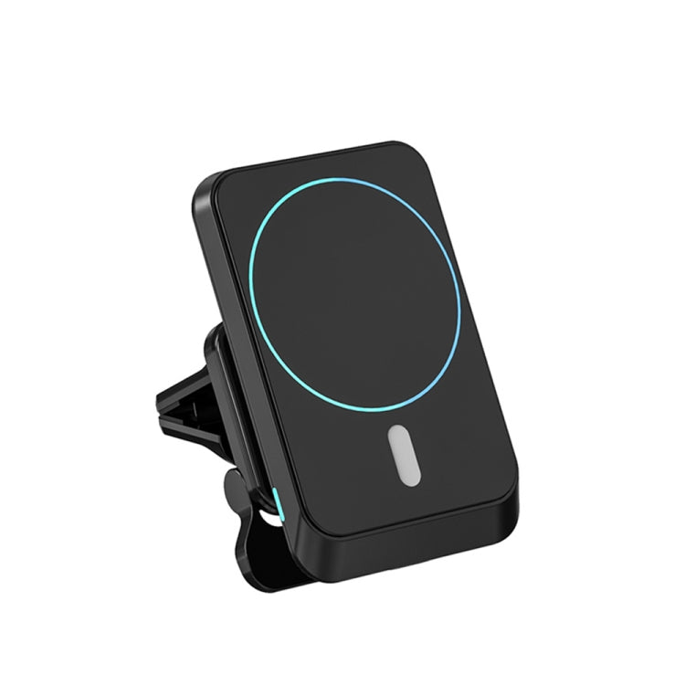 W-987 Magnetic Suction 15W Wireless Charger Car Air Outlet Bracket for iPhone and other Smart Phones(Black)