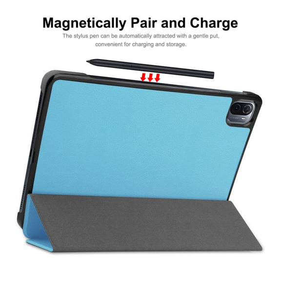 For Xiaomi Mi Pad 5 / 5 Pro ENKAY Custer Texture Horizontal Flip PU+PC Leather Case with Three-folding Holder & Sleep / Wake-up Function(Black)