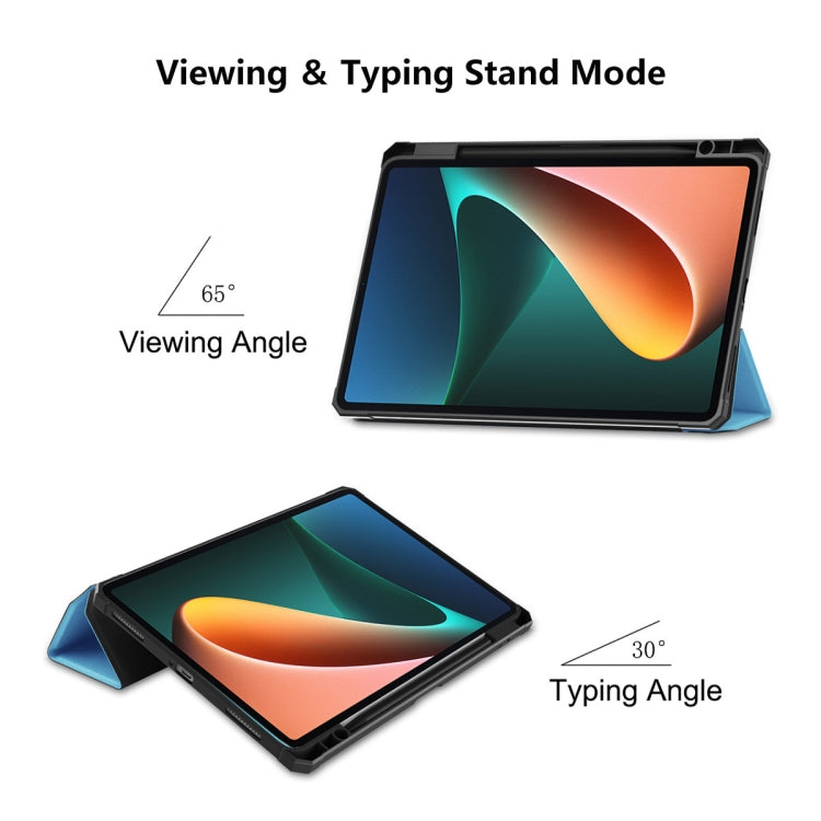For Xiaomi Mi Pad 5 / 5 Pro ENKAY Custer Texture Horizontal Flip PU+TPU Leather Case with Three-folding Holder & Sleep / Wake-up Function & Pen Holder(Dark Blue) - free shipping - PMC TechLife - Order now!