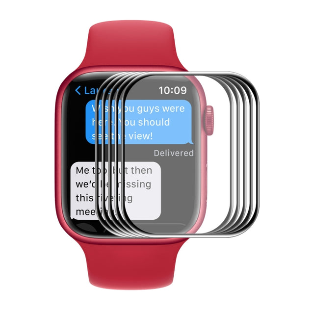 5 PCS ENKAY Hat-Prince 3D Full Coverage Soft PC Edge + PMMA HD Screen Protector Film For Apple Watch Series 7 45mm