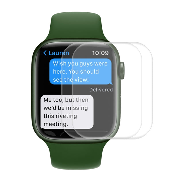 2 PCS ENKAY Hat-Prince Case Friendly 3D Full Screen PET Curved Hot Bending HD Screen Protector Film For Apple Watch Series 7 41mm(Transparent)