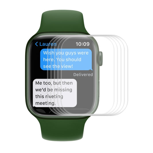 5 PCS ENKAY Hat-Prince Case Friendly 3D Full Screen PET Curved Hot Bending HD Screen Protector Film For Apple Watch Series 7 45mm(Transparent) - Screen Protector by ENKAY | Online Shopping South Africa | PMC Jewellery | Buy Now Pay Later Mobicred