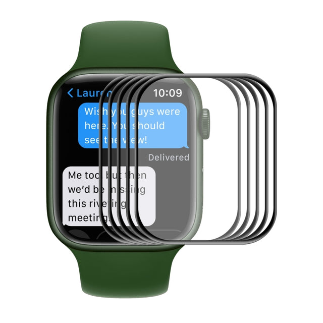 5 PCS ENKAY Hat-Prince Case Friendly 3D Full Screen PET Curved Hot Bending HD Screen Protector Film For Apple Watch Series 7 45mm(Black)