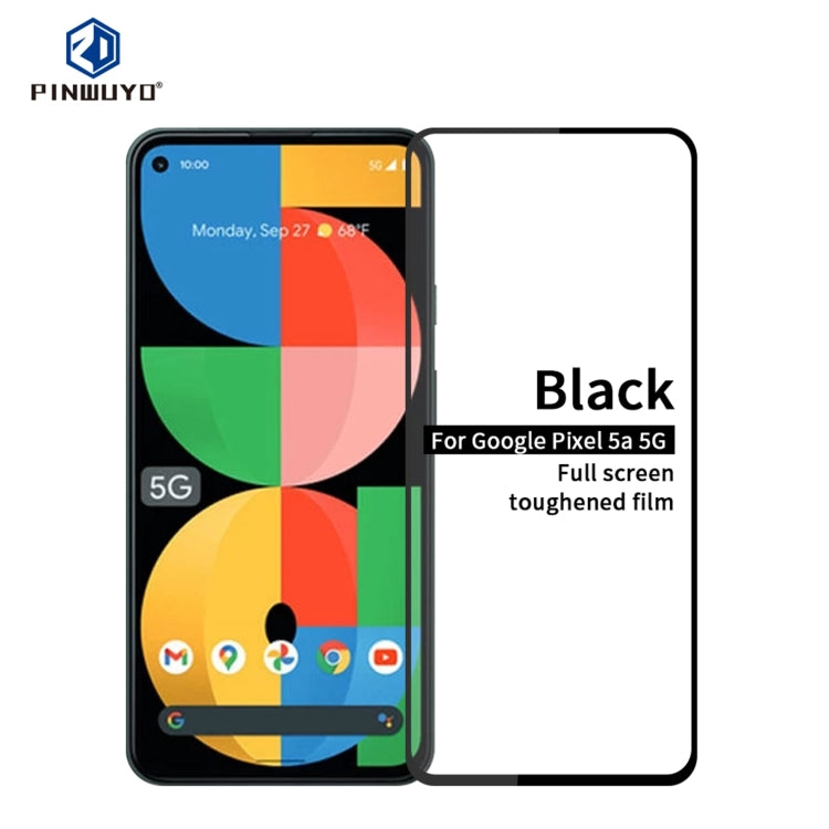 For Google Pixel 5A 5G PINWUYO 9H 2.5D Full Screen Tempered Glass Film(Black) - Google Tempered Glass by PINWUYO | Online Shopping South Africa | PMC TechLife | Buy Now Pay Later Mobicred