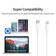 2m PD20W USB-C / Type-C to 8 Pin PD Fast Charging Sync Data Cable for iPhone 13 / 12 Series