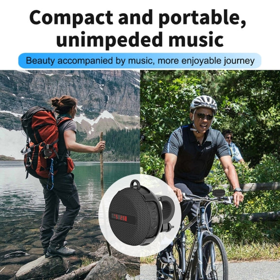 BT368 LED Digital Display Outdoor Portable IPX65 Water-resistant Bluetooth Speaker(Black)