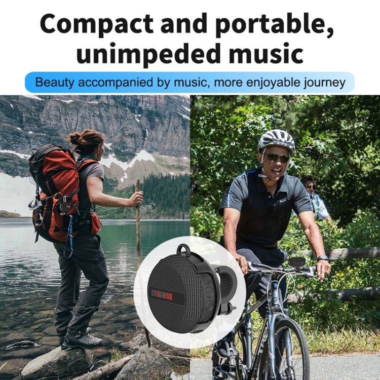BT368 LED Digital Display Outdoor Portable IPX65 Water-resistant Bluetooth Speaker(Black)
