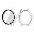 ENKAY Hat-Prince Full Coverage PC Frame + Tempered Glass Protector Composite Case for Samsung Galaxy Watch4 40mm(White) - Watch Cases by ENKAY