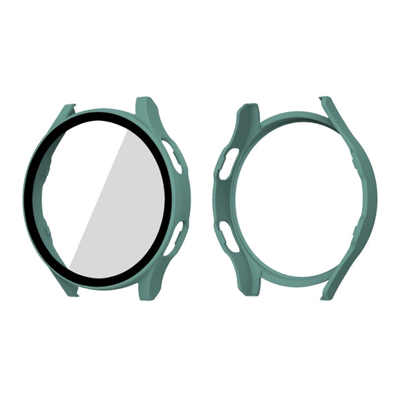 ENKAY Hat-Prince Full Coverage PC Frame + Tempered Glass Protector Composite Case for Samsung Galaxy Watch4 40mm(Green) - Watch Cases by ENKAY